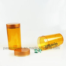 Botella plástica de la tableta de la vitamina del animal doméstico del ámbar con la tapa del tornillo (PPC-PETM-019)